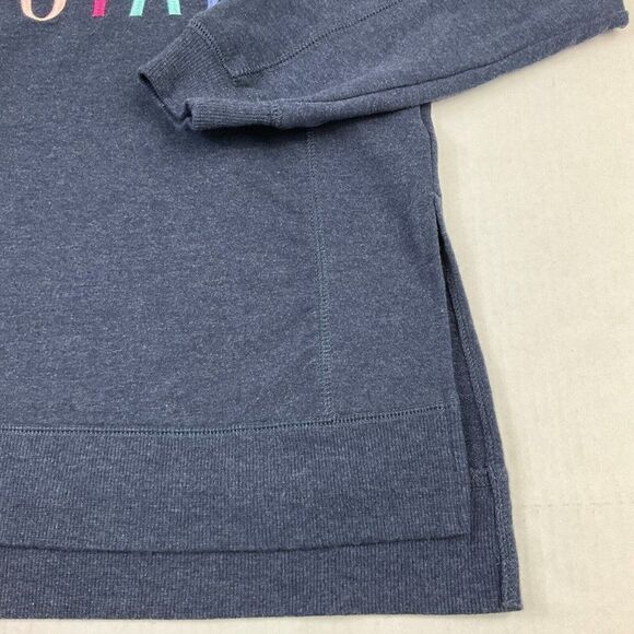 Widlfox Womens Social Sweatshirt Blue Long Sleeve Side Slits Pullover Size XS - Picture 3 of 12